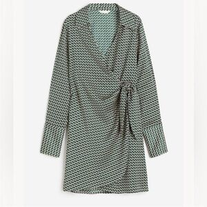 H&M Geometric Green and Cream Dress